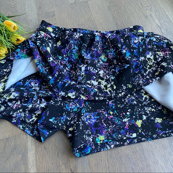 Rachel Roy floral skort with pockets, purple 2 - Picture 3 of 5